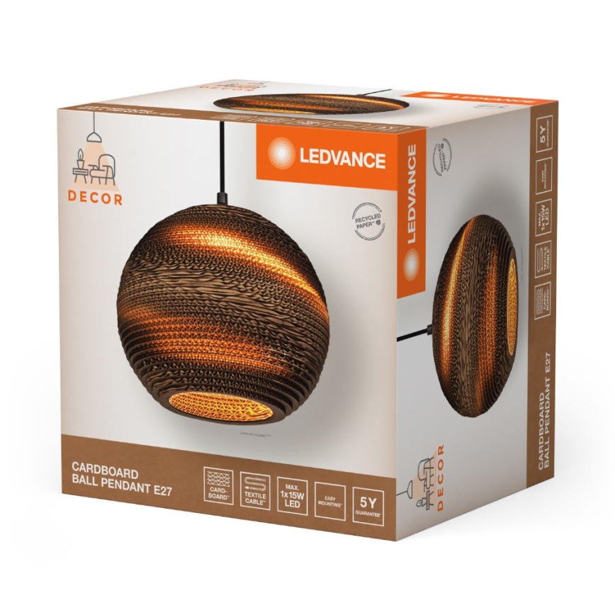 Ledvance - Hanglamp aan een koord DECOR CARDBOARD 1xE27/15W/230V diameter 26 cm