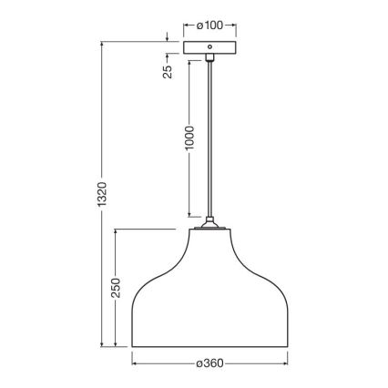 Ledvance - Hanglamp aan een koord DECOR CARDBOARD 1xE27/15W/230V diameter 36 cm