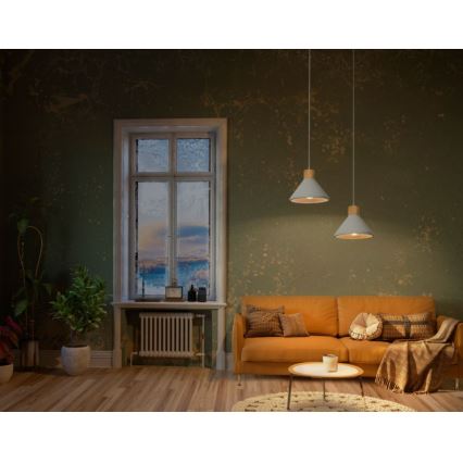 Ledvance - Hanglamp aan een koord DECOR CONCRETE 1xE27/15W/230V diameter 22 cm beton grijs