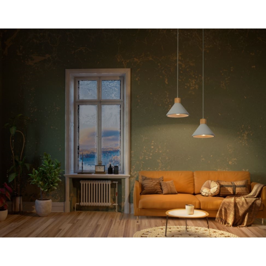 Ledvance - Hanglamp aan een koord DECOR CONCRETE 1xE27/15W/230V diameter 22 cm beton grijs