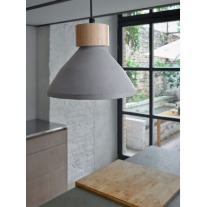 Ledvance - Hanglamp aan een koord DECOR CONCRETE 1xE27/15W/230V diameter 22 cm beton grijs