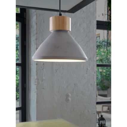 Ledvance - Hanglamp aan een koord DECOR CONCRETE 1xE27/15W/230V diameter 22 cm beton grijs