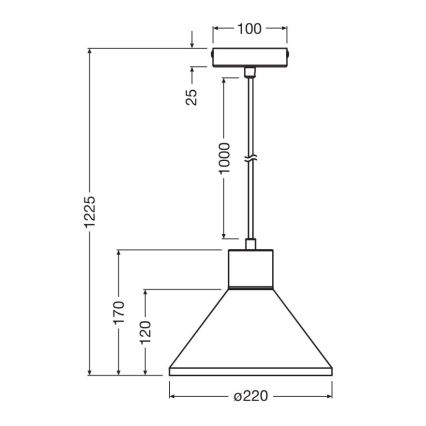 Ledvance - Hanglamp aan een koord DECOR CONCRETE 1xE27/15W/230V diameter 22 cm beton grijs