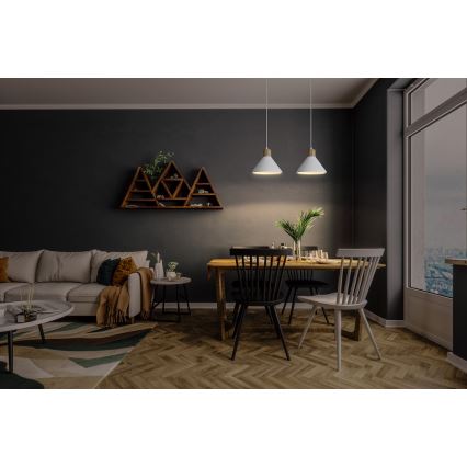 Ledvance - Hanglamp aan een koord DECOR PLASTER 1xE27/25W/230V diameter 22 cm gips wit