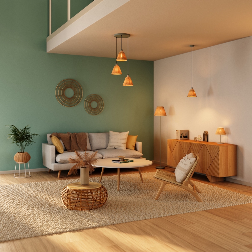 Ledvance - Hanglamp aan een koord DECOR RAFFIA 1xE27/15W/230V