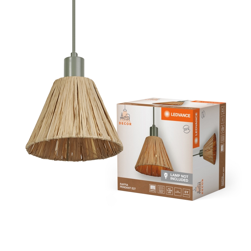 Ledvance - Hanglamp aan een koord DECOR RAFFIA 1xE27/15W/230V