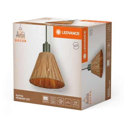 Ledvance - Hanglamp aan een koord DECOR RAFFIA 1xE27/15W/230V