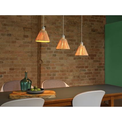 Ledvance - Hanglamp aan een koord DECOR RAFFIA 3xE27/15W/230V raffia bast