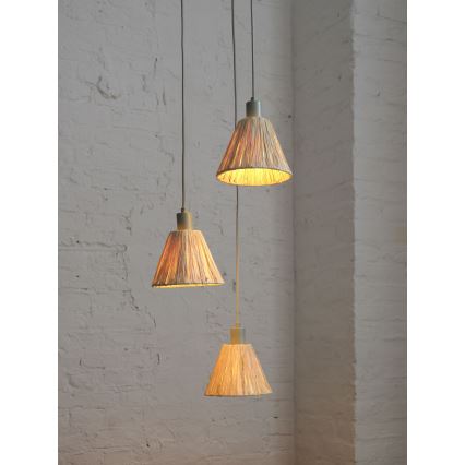 Ledvance - Hanglamp aan een koord DECOR RAFFIA 3xE27/15W/230V raffia bast