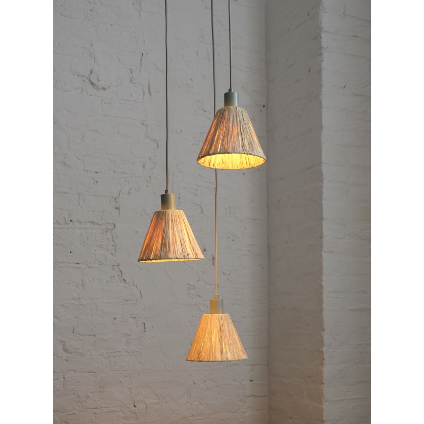 Ledvance - Hanglamp aan een koord DECOR RAFFIA 3xE27/15W/230V raffia bast