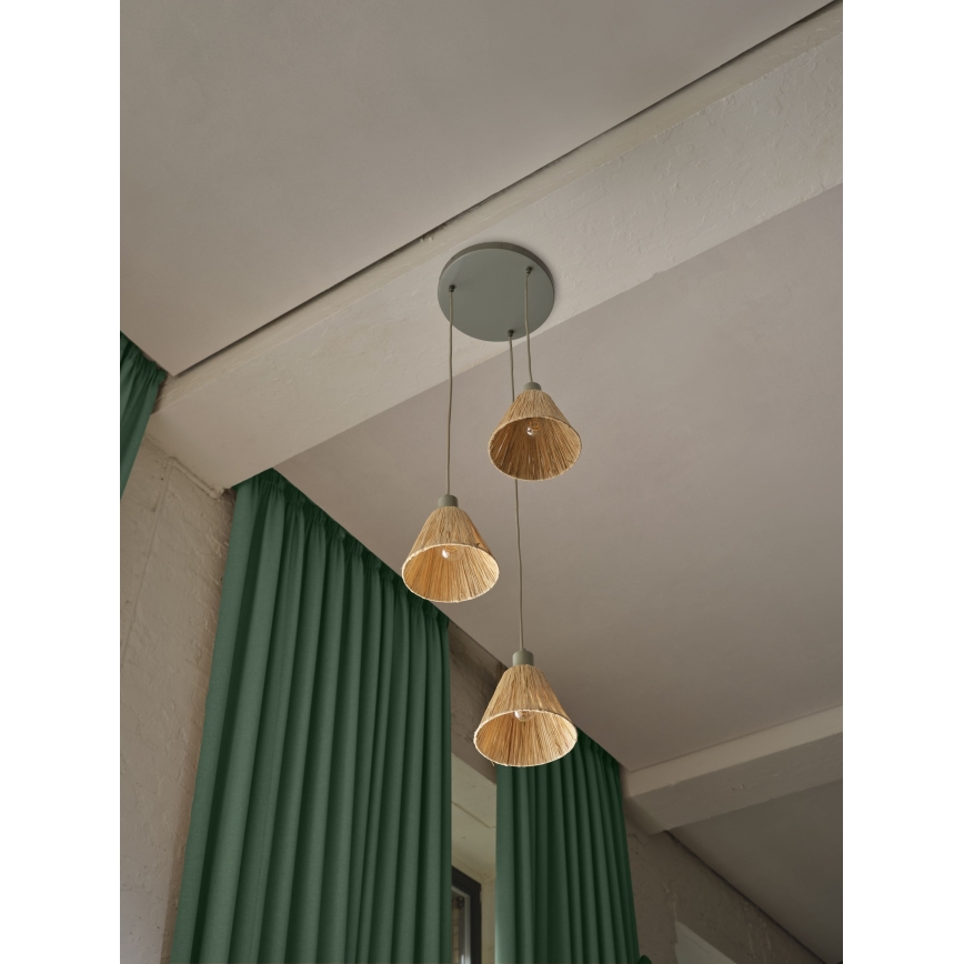 Ledvance - Hanglamp aan een koord DECOR RAFFIA 3xE27/15W/230V raffia bast