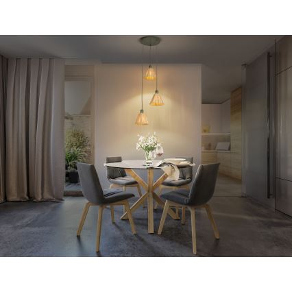 Ledvance - Hanglamp aan een koord DECOR RAFFIA 3xE27/15W/230V raffia bast