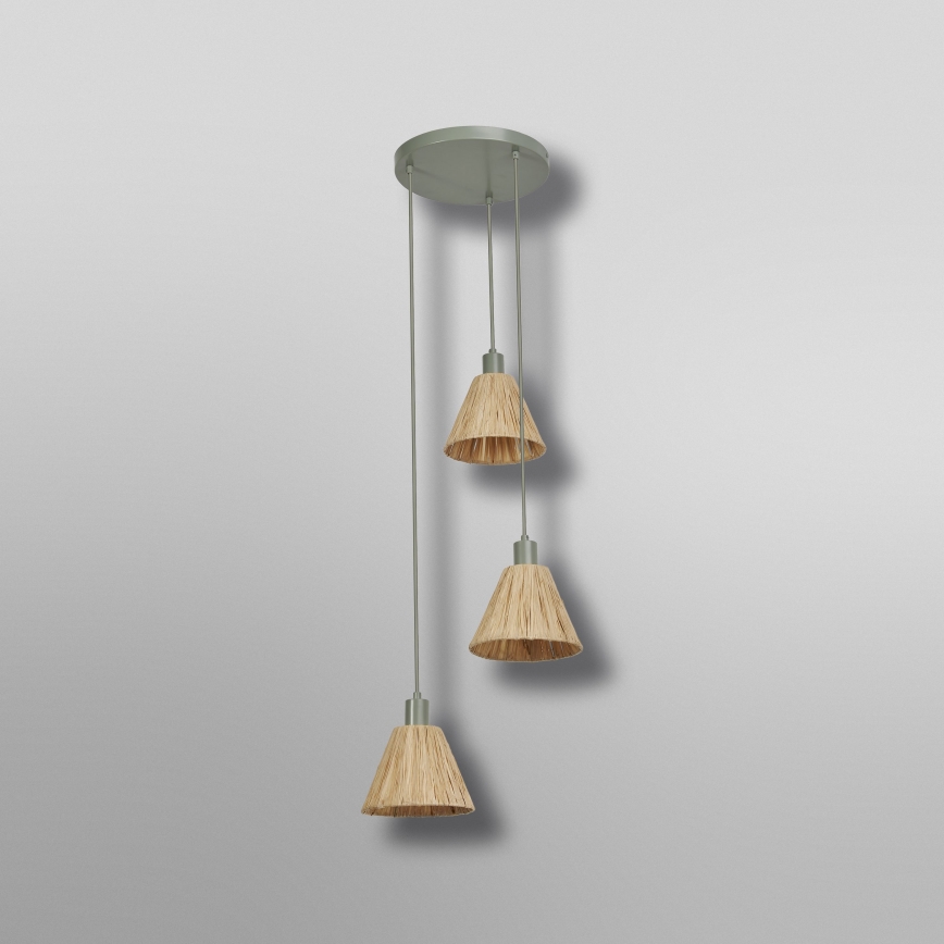 Ledvance - Hanglamp aan een koord DECOR RAFFIA 3xE27/15W/230V raffia bast
