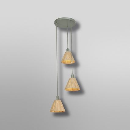 Ledvance - Hanglamp aan een koord DECOR RAFFIA 3xE27/15W/230V raffia bast