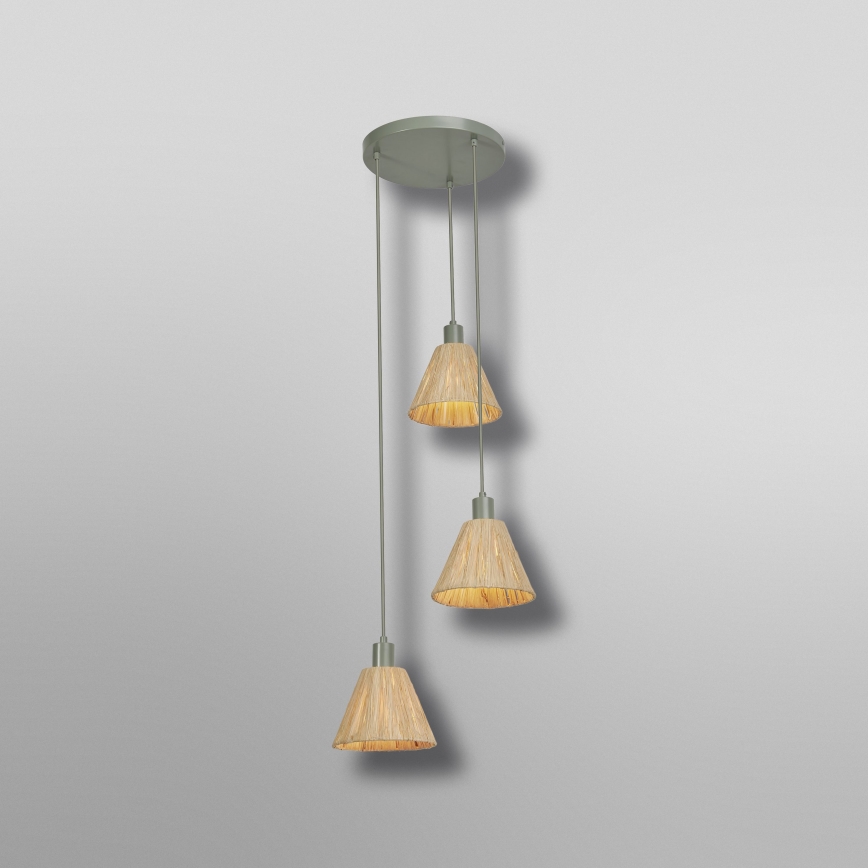 Ledvance - Hanglamp aan een koord DECOR RAFFIA 3xE27/15W/230V raffia bast