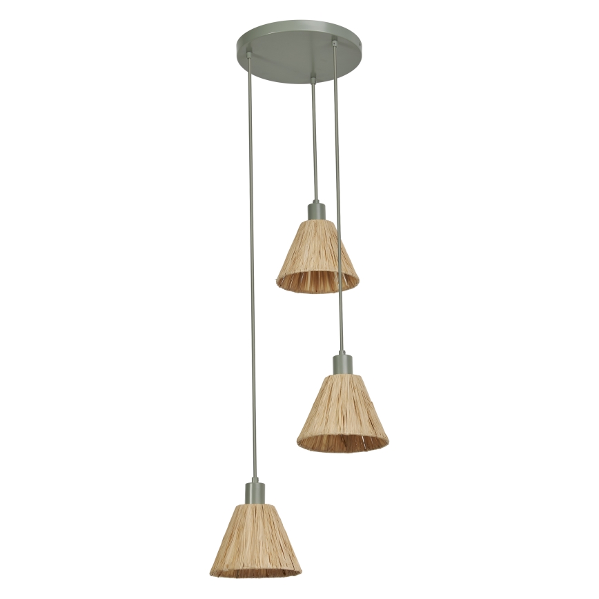Ledvance - Hanglamp aan een koord DECOR RAFFIA 3xE27/15W/230V raffia bast