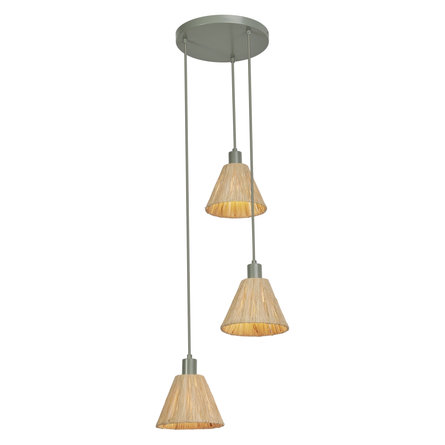 Ledvance - Hanglamp aan een koord DECOR RAFFIA 3xE27/15W/230V raffia bast