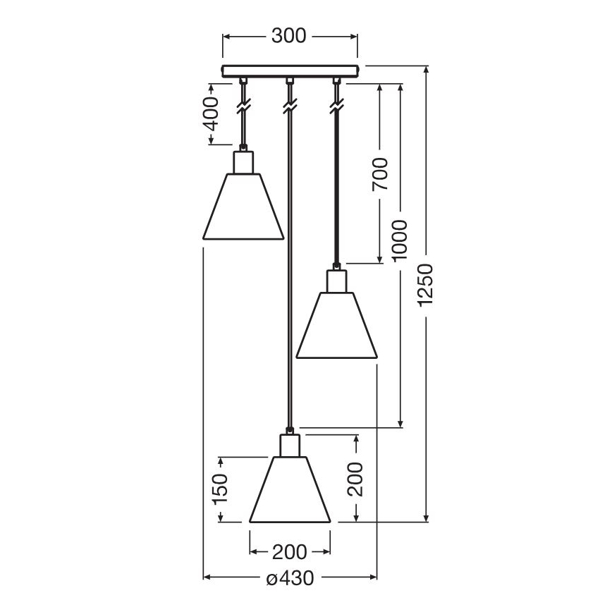 Ledvance - Hanglamp aan een koord DECOR RAFFIA 3xE27/15W/230V raffia bast