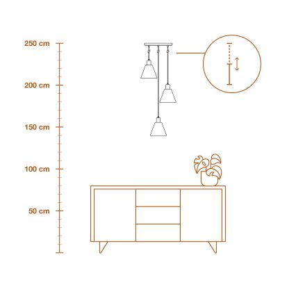 Ledvance - Hanglamp aan een koord DECOR RAFFIA 3xE27/15W/230V raffia bast