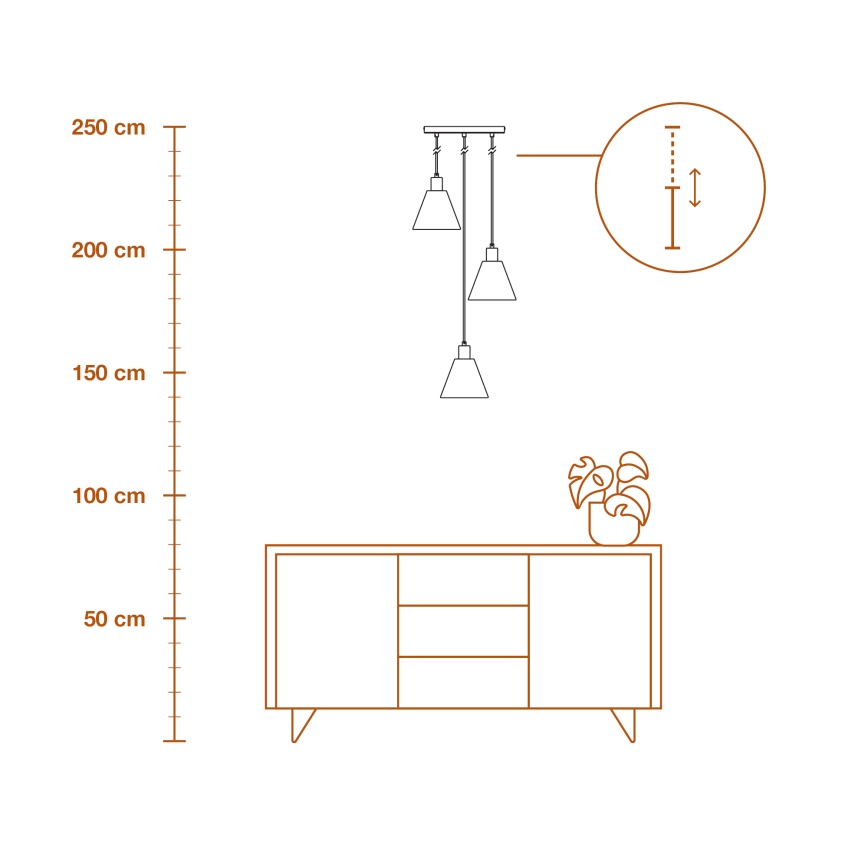 Ledvance - Hanglamp aan een koord DECOR RAFFIA 3xE27/15W/230V raffia bast