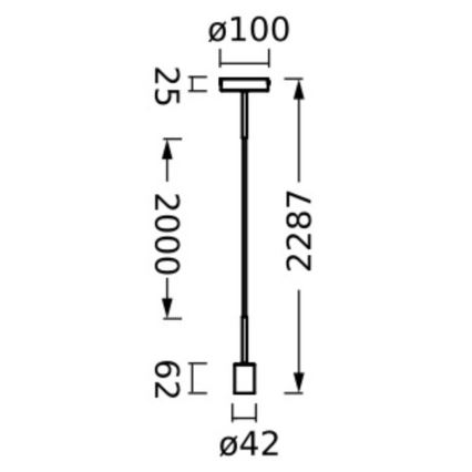 Ledvance - Hanglamp aan een koord PENDULUM NEEDLE 1xE27/15W/230V