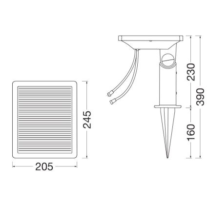 Ledvance - Hybride zonnepaneel ENDURA 24W/12V 2000 mAh IP67