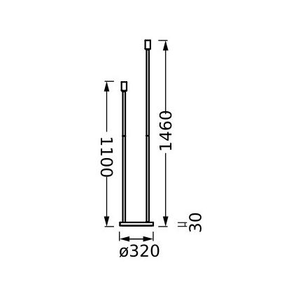 Ledvance - Lampen standaard DECOR STICK 2xE27/40W/230V antraciet