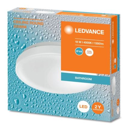 Ledvance - LED Badkamer plafondlamp CEILING ROUND LED/18W/230V 4000K IP44