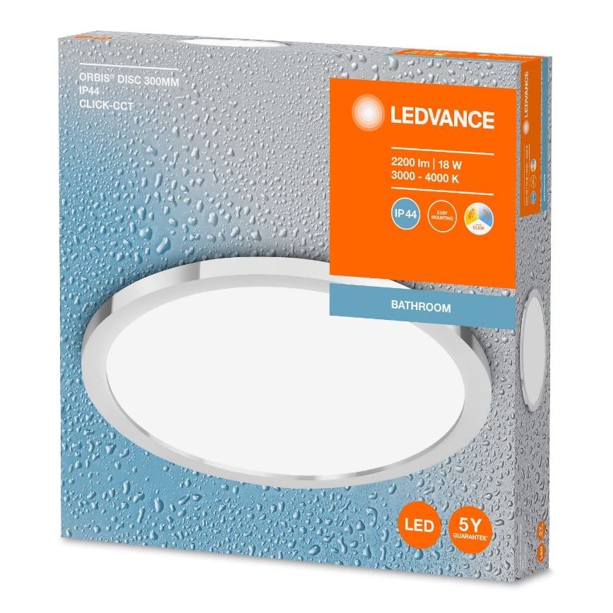 Ledvance - LED Badkamerplafondlamp DISC LED/18W/230V 3000/4000K IP44