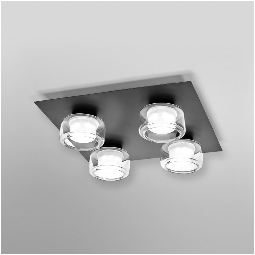 Ledvance - LED Badkamer plafondlamp ORBIS FLAME 4xLED/5,5W/230V 3000/4000K IP44 zwart