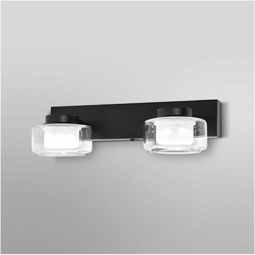Ledvance - LED Badkamer wandlamp ORBIS FLAME 2xLED/5,5W/230V 3000/4000K IP44 zwart