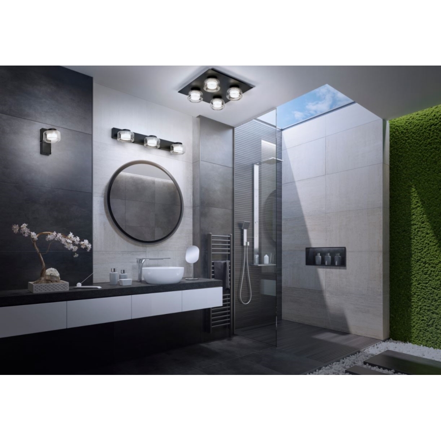 Ledvance - LED Badkamer wandlamp ORBIS FLAME LED/5,5W/230V 3000/4000K IP44 zwart