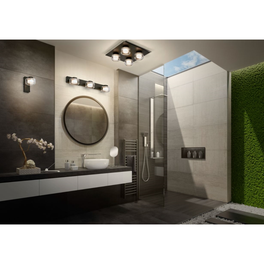 Ledvance - LED Badkamer wandlamp ORBIS FLAME LED/5,5W/230V 3000/4000K IP44 zwart