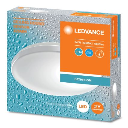 Ledvance - LED Badkamer plafondlamp met sensor CEILING ROUND LED/24W/230V IP44