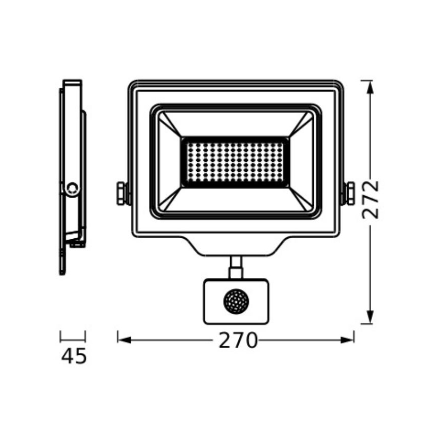 Ledvance - LED Buitenwand schijnwerper met een sensor FLOODLIGHT ESSENTIAL LED/100W/230V IP65