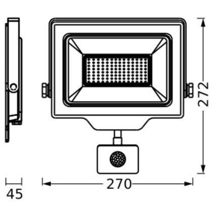 Ledvance - LED Buitenwandspot met Sensor FLOODLIGHT ESSENTIAL LED/100W/230V IP44