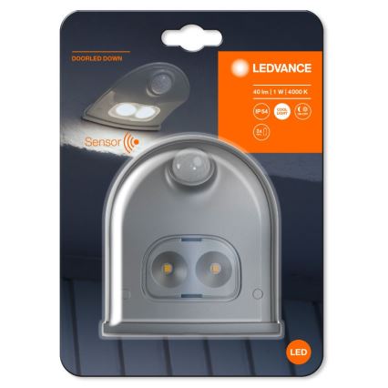 Ledvance - LED Buitenwandlamp met sensor DOORLED LED/1W/3xAA IP54