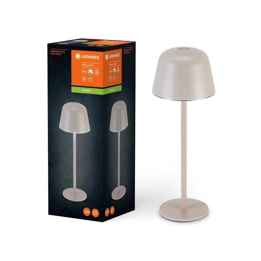 Ledvance - LED Dimbaar buitenshuis rechargeable lamp TABLE LED/2,5W/5V IP54 beige