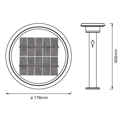 Ledvance - LED Dimbaar zonne- lamp met sensor CIRCLE LED/6W/3,2V 2200 mAh IP44