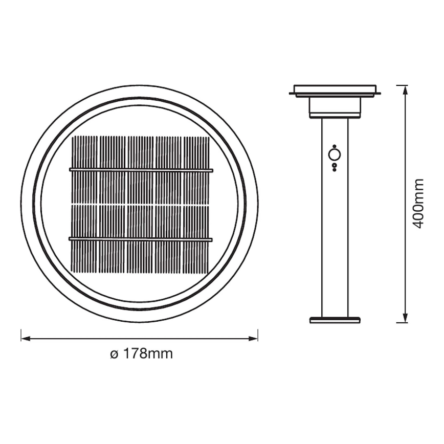 Ledvance - LED Dimbaar zonne- lamp met sensor CIRCLE LED/6W/3,2V 2200 mAh IP44