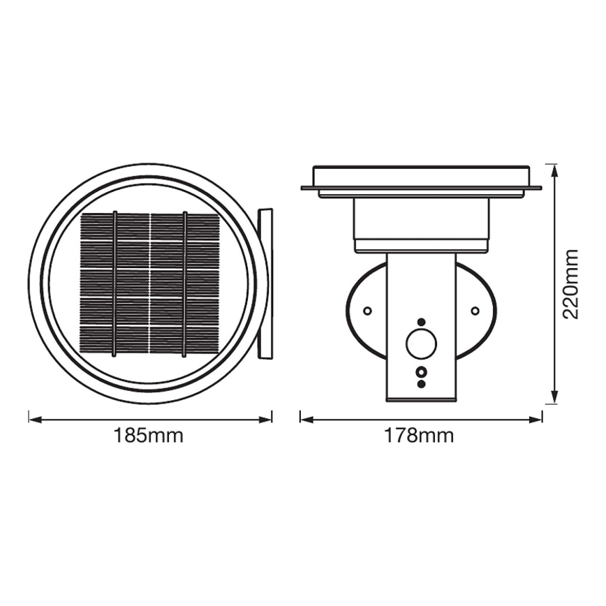 Ledvance - LED dimbare lamp op zonne-energie met een sensor CIRCLE LED/6W/3,2V 2200 mAh IP44