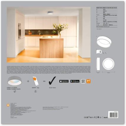 Ledvance - Dimbare LED-armatuur SMART+ CYLINDER LED/26W/230V 3000K-6500K Wi-Fi