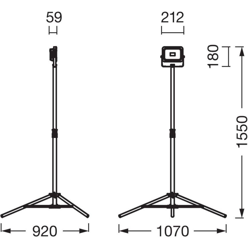 Ledvance - LED dimbare schijnwerper met houder WORKLIGHT TRIPOD LED/20W/3,7V IP54