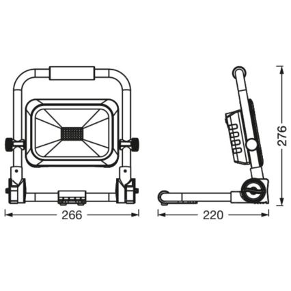 Ledvance - LED Dimbaar buitenshuis rechargeable Schijnwerper WORKLIGHT BATTERY LED/20W/5V IP54