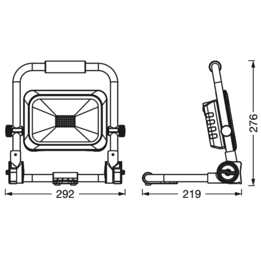 Ledvance - LED Dimbaar buitenshuis rechargeable Schijnwerper WORKLIGHT BATTERY LED/30W/5V IP54