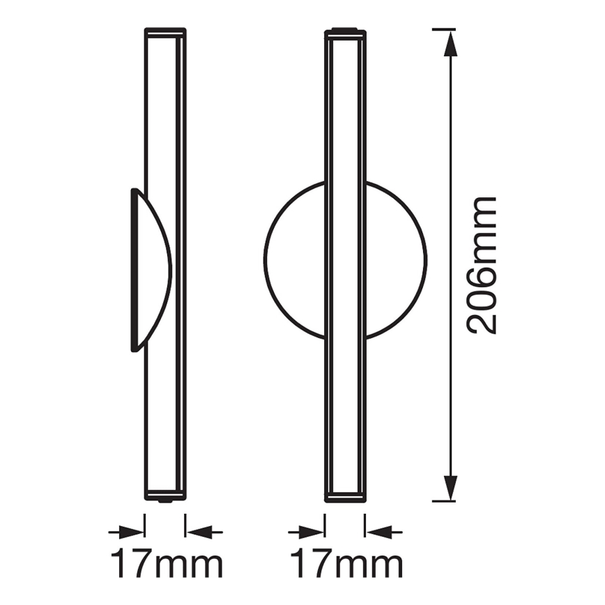 Ledvance - LED Dimbare spiegelverlichting LEDSTIXX LED/2W/Li-Ion 800 mAh IP44 CRI 90