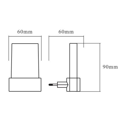 Ledvance - LED Nachtlamp met sensor LUNETTA LED/0,28W/230V