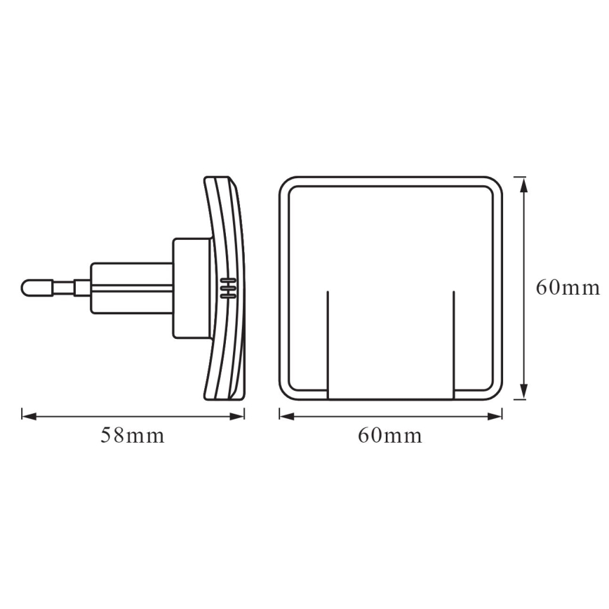 Ledvance - LED Nachtlamp met sensor LUNETTA LED/0,3W/230V 3000K