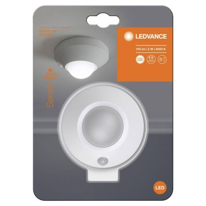 Ledvance - LED Nachtlamp met sensor NIGHTLUX LED/1,7W/3xAA 4000K