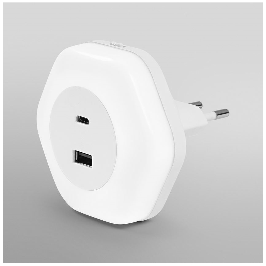 Ledvance - LED Navigatie lamp met stekker met USB LUNETTA LED/15W/230V